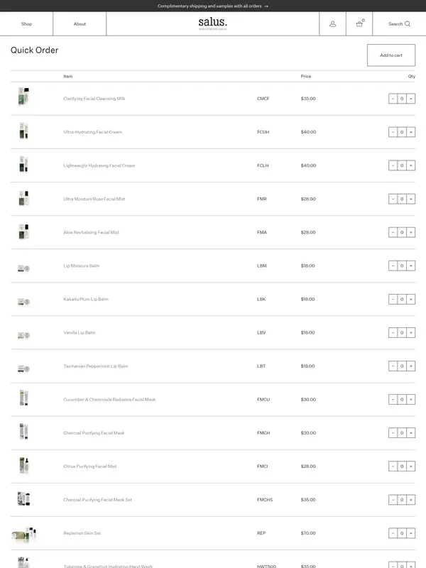 Каталог Salus Body, тематика — Красота, цвета — Белый, Серый, стиль — Минимализм, типографика — Без засечек