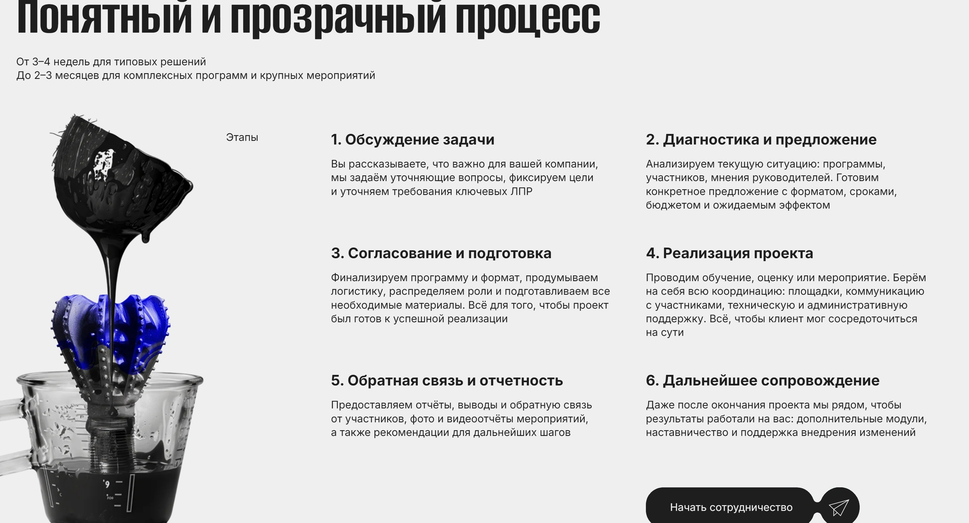 Югра Секция «Этапы» с сайта https://ugra-bs.ru/, тематика — Бизнес и профессиональные услуги, цвета — Белый, стиль — Корпоративный, Минимализм, типографика — Без засечек