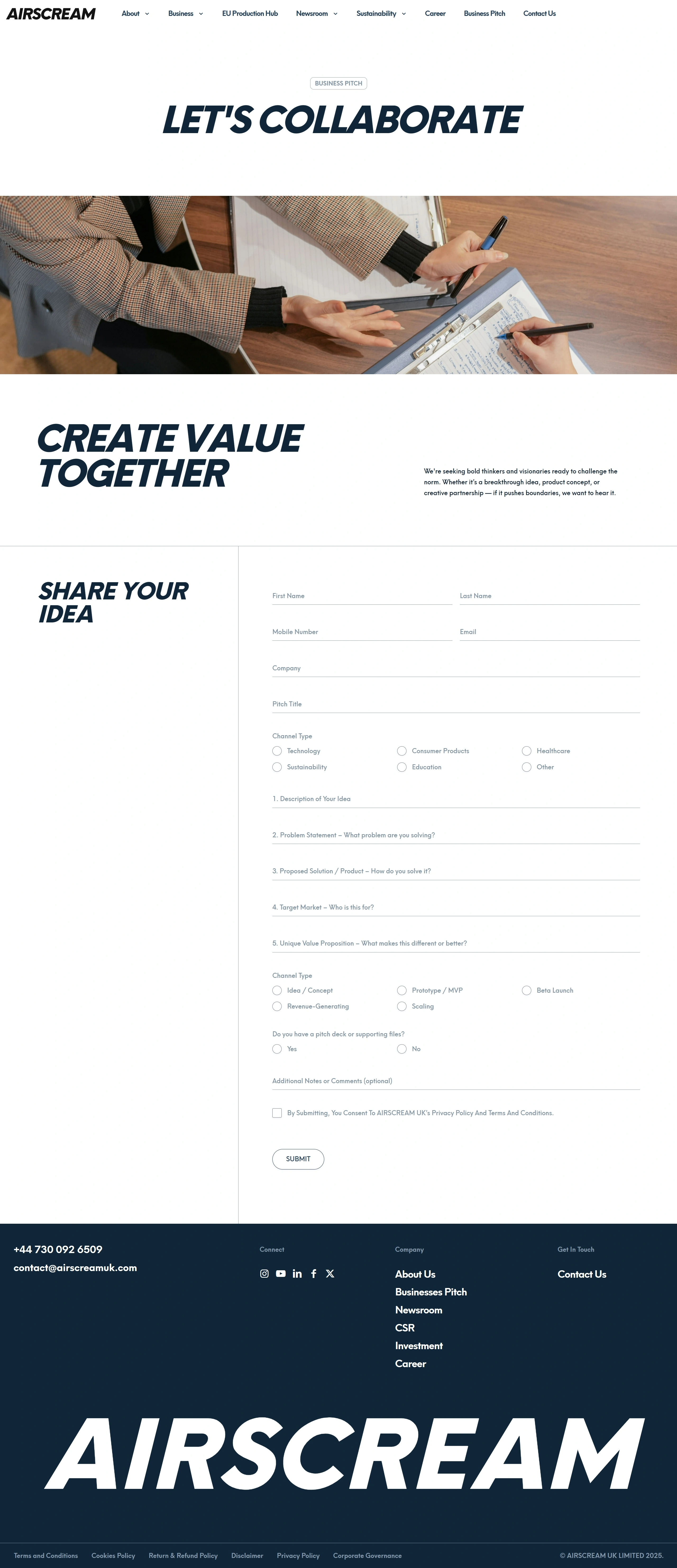 AIRSCREAM Контакты AIRSCREAM, тематика — Бизнес и профессиональные услуги, цвета — Белый, Черный, Серый, стиль — Корпоративный, Минимализм, типографика — Без засечек