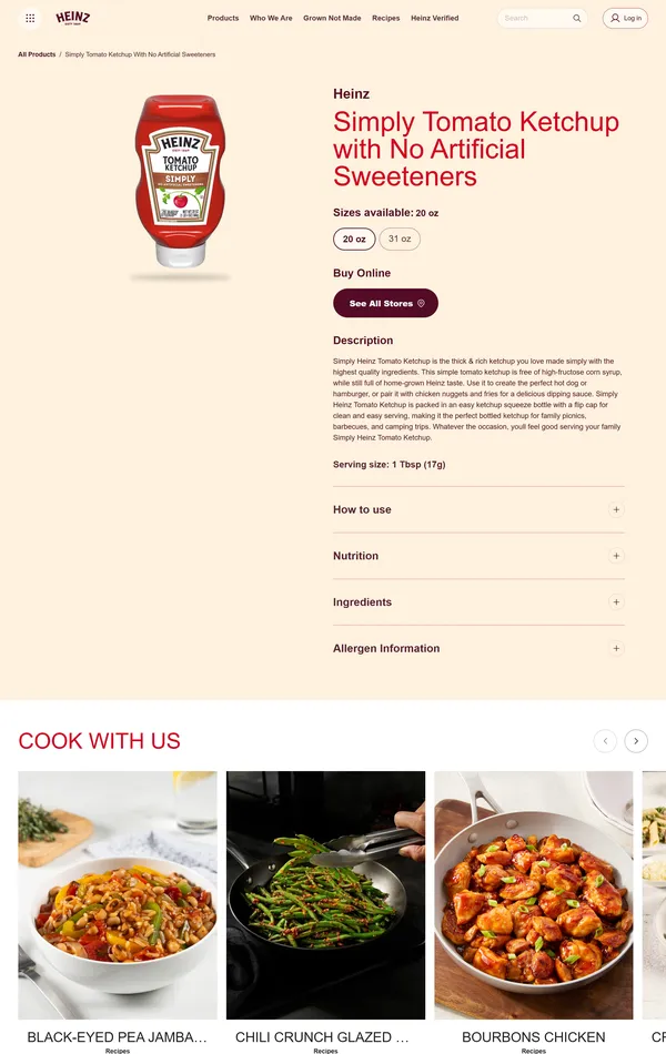 Продукт Heinz, тематика — Еда и напитки, цвета — Белый, стиль — Корпоративный, типографика — Без засечек