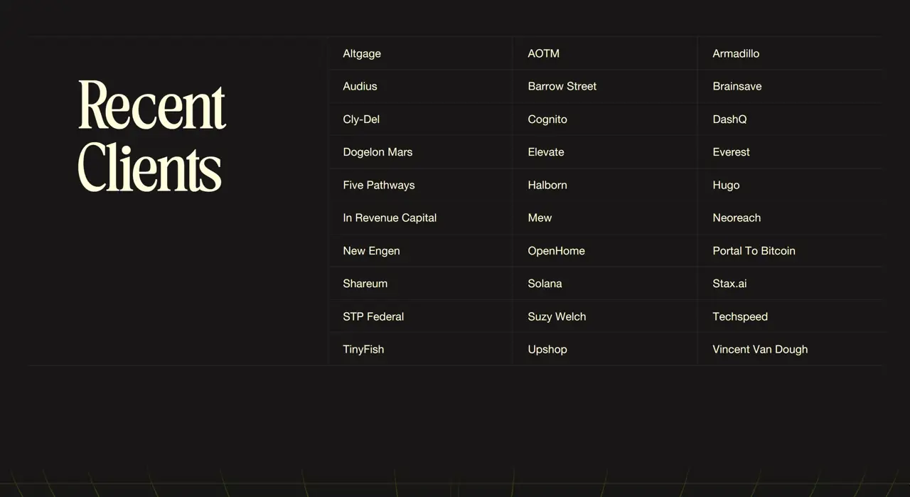 Секция «Партнеры» с сайта https://griflan.com/, тематика — Агентство , цвета — Черный, стиль — Минимализм, типографика — С засечками