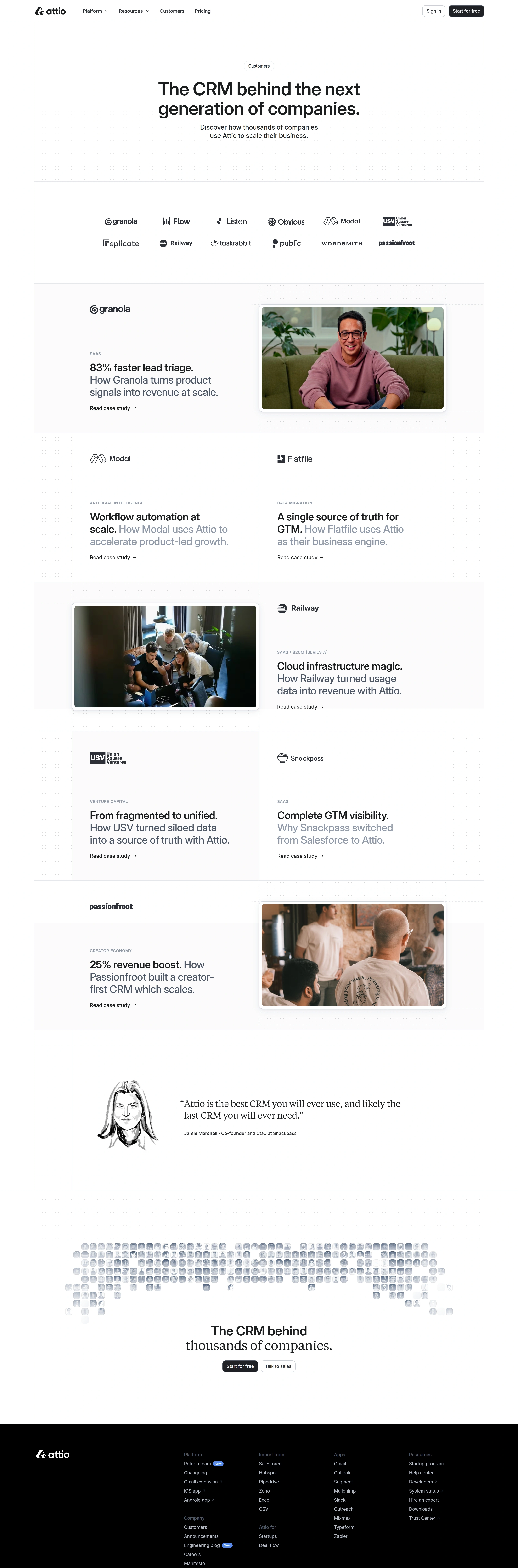 Attio Лендинг Attio, тематика — SaaS, цвета — Белый, Черный, Серый, стиль — Корпоративный, Минимализм, типографика — Без засечек