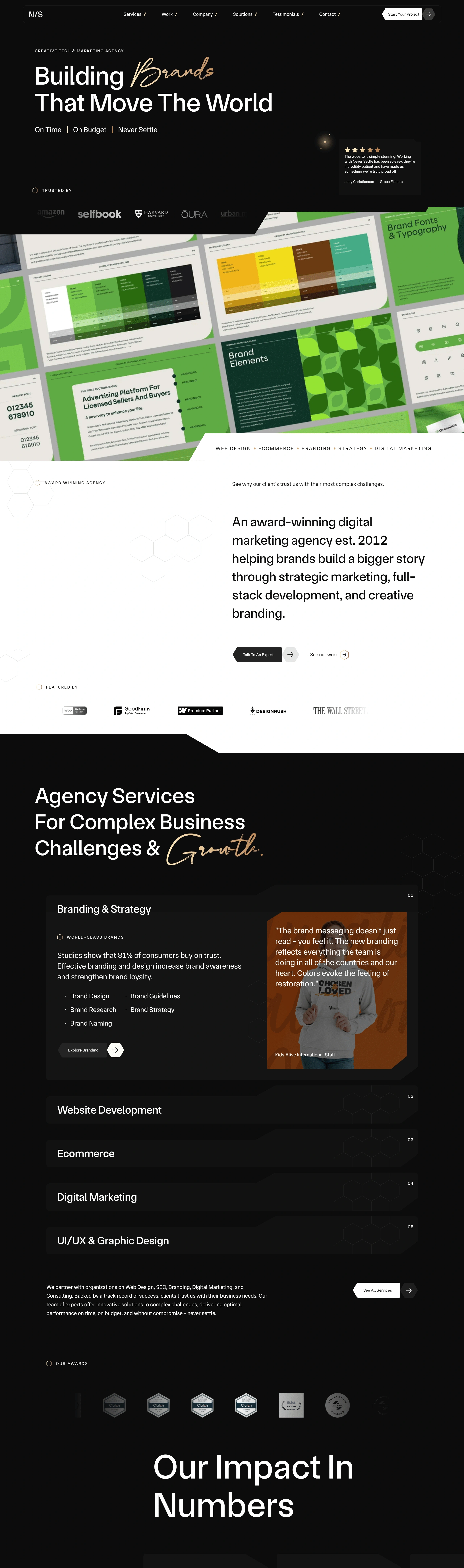 Never Settle Главная Never Settle, тематика — Агентство , цвета — Черный, стиль — Корпоративный, Минимализм, типографика — Без засечек, Рукописные