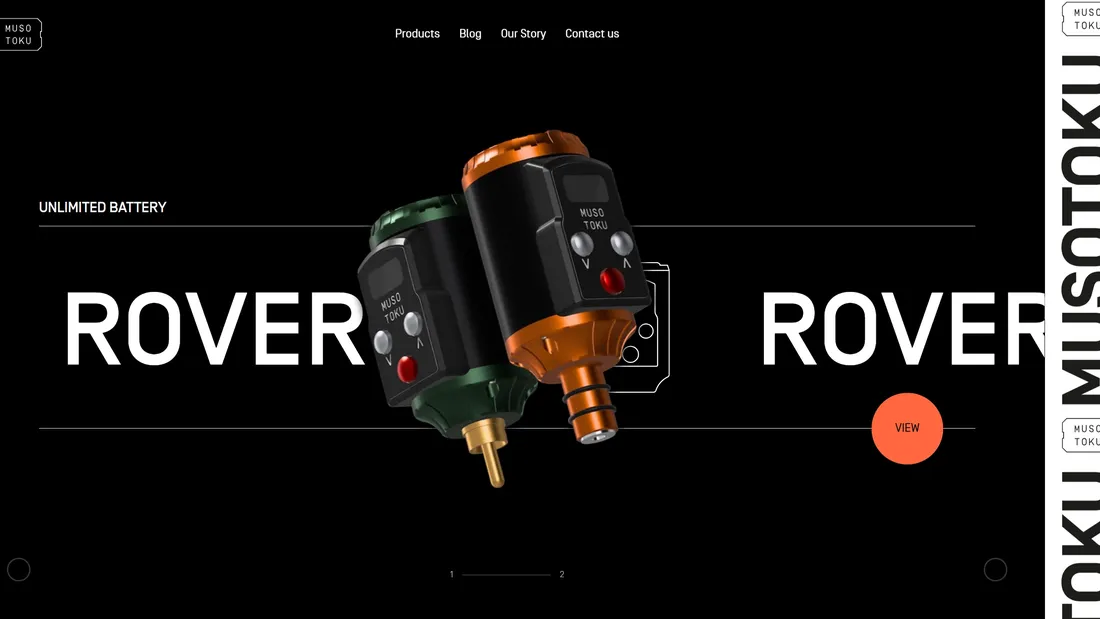 Секция «О продукте» с сайта https://musotoku.com/, тематика — Продукт, цвета — Черный, стиль — Минимализм, типографика — Без засечек