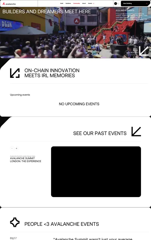 Новости Avalanche, тематика — Крипто  и блокчейн, цвета — Белый, Черный, стиль — Корпоративный, Фестивальный, типографика — Без засечек