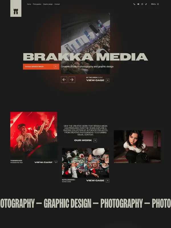 Главная BRAKKA MEDIA, тематика — Дизайн, цвета — Черный, Серый, стиль — Брутализм, типографика — Без засечек, Декоративные