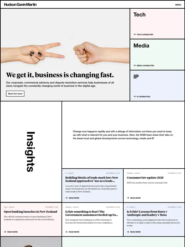 Главная Hudson Gavin Martin, тематика — Бизнес и профессиональные услуги, цвета — Белый, стиль — Корпоративный, Минимализм, типографика — Без засечек