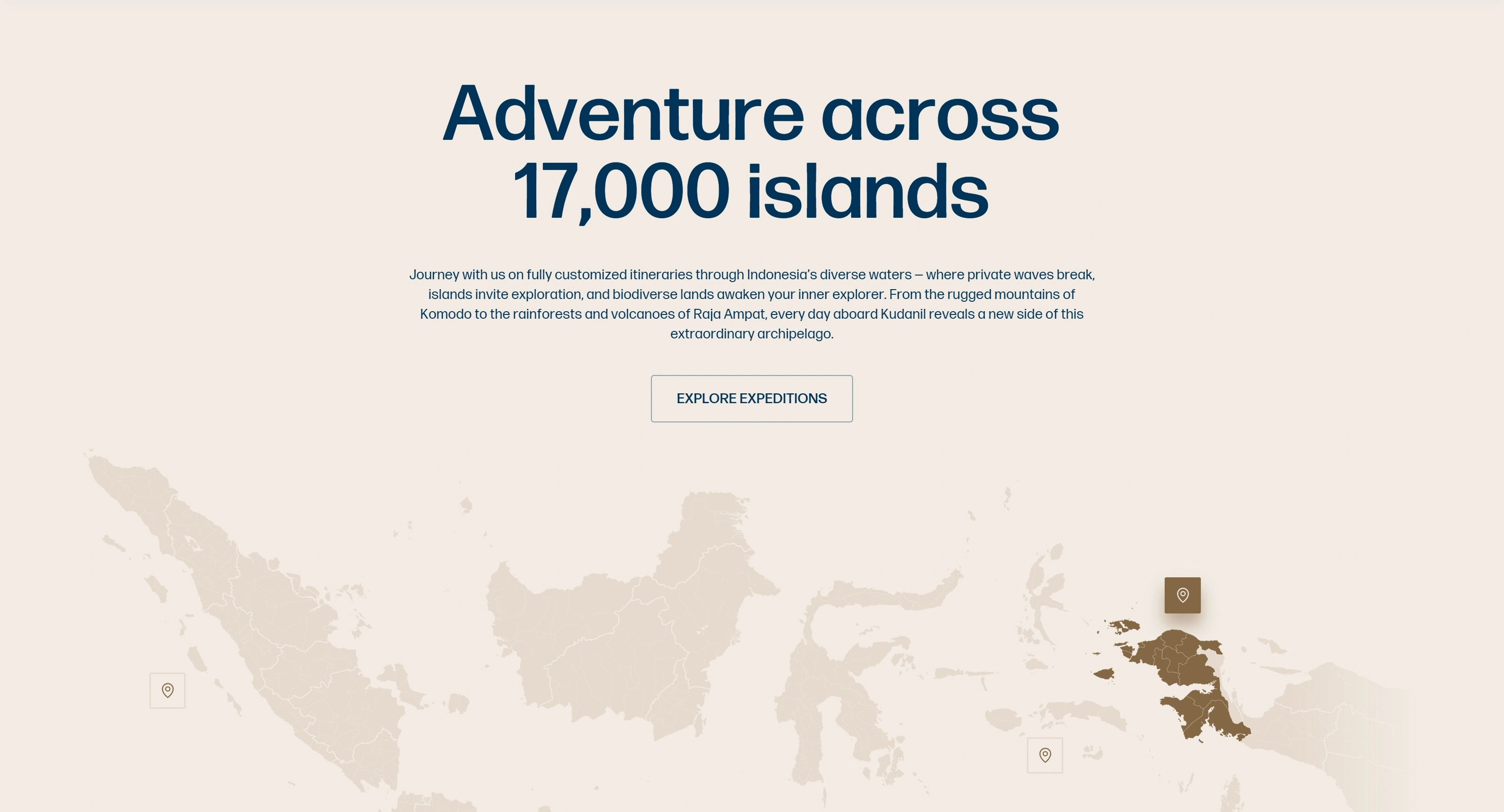 Kudanil Explorer Секция «Карты» с сайта https://www.kudanil.com/, тематика — Путешествия и туризм, цвета — Белый, стиль — Минимализм, Органический и природный, типографика — Без засечек