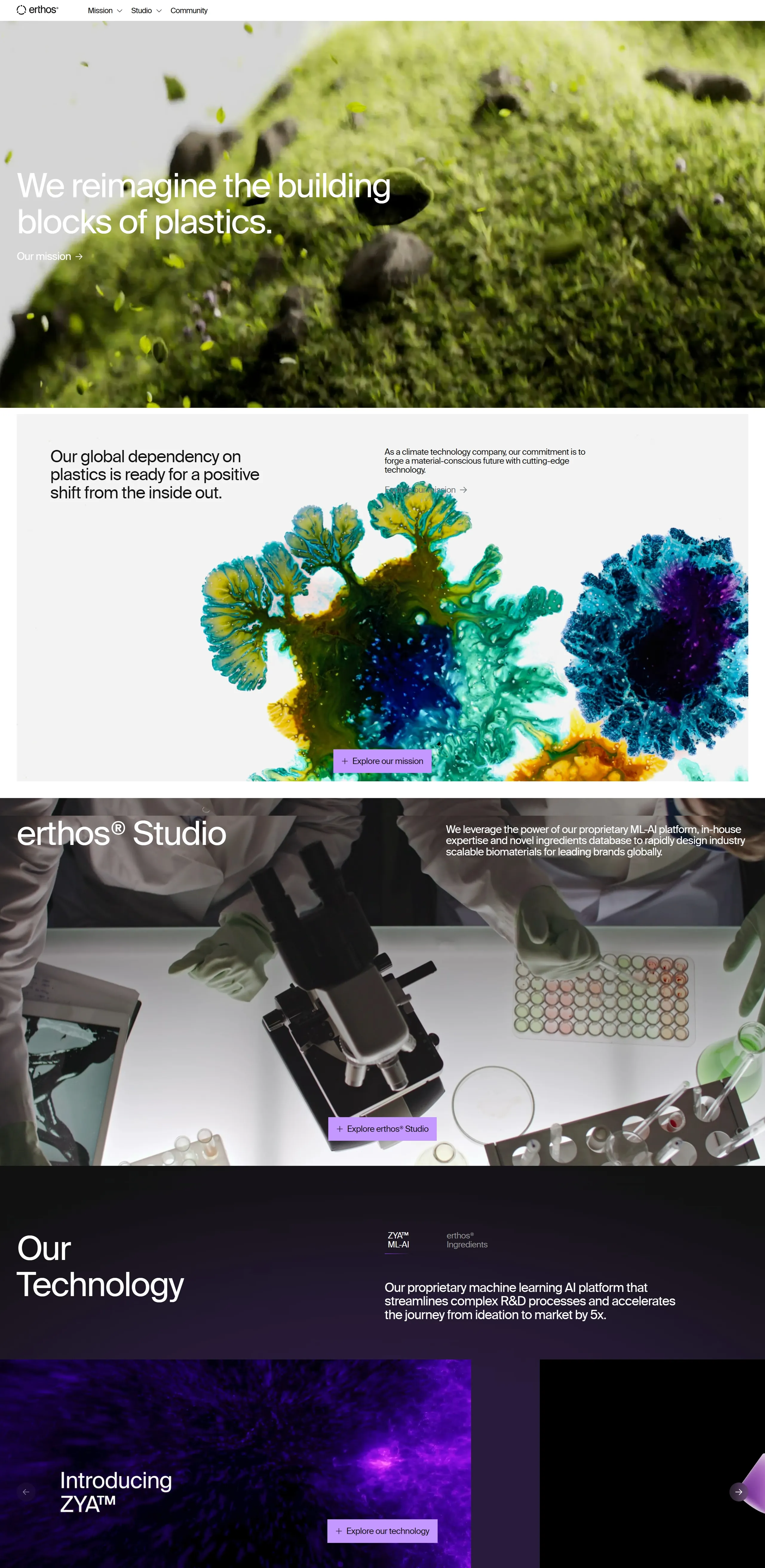 erthos Главная erthos, тематика — Некоммерческая деятельность, цвета — Белый, Черный, Серый, стиль — Корпоративный, Минимализм, типографика — Без засечек