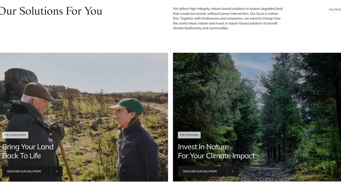 Секция «Услуги» с сайта https://landlifecompany.com/, тематика — Некоммерческая деятельность, Сельское хозяйство, цвета — Белый, Черный, Серый, стиль — Корпоративный, типографика — Без засечек