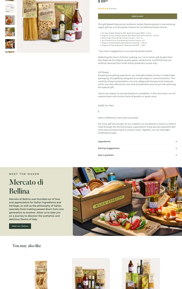 Продукт Mercato Di Bellina, тематика — Интернет-магазин, Еда и напитки, цвета — Белый, Черный, Серый, Коричневый, стиль — Корпоративный, типографика — Без засечек