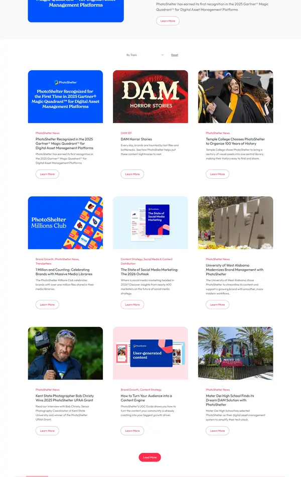 Блог PhotoShelter, тематика — Блог, цвета — Белый, стиль — Корпоративный, типографика — Без засечек