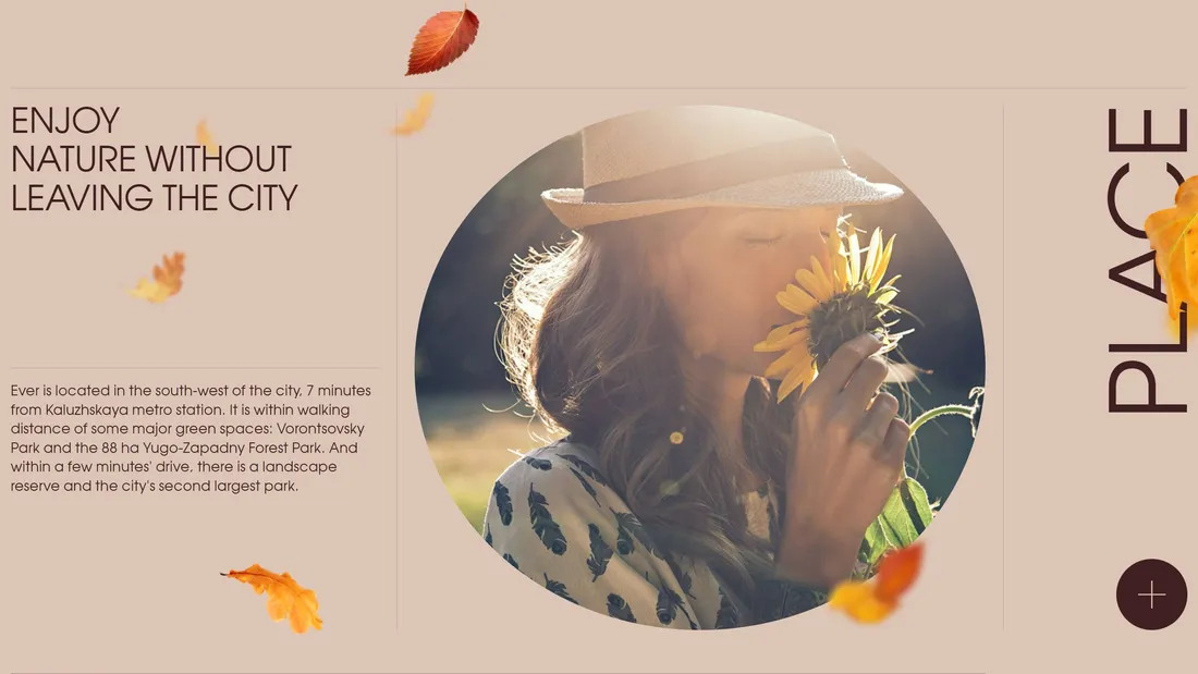 Секция «Преимущества» с сайта https://ever-live-here.com/en/, тематика — Недвижимость, цвета — Белый, Серый, стиль — Минимализм, Органический и природный, типографика — Без засечек