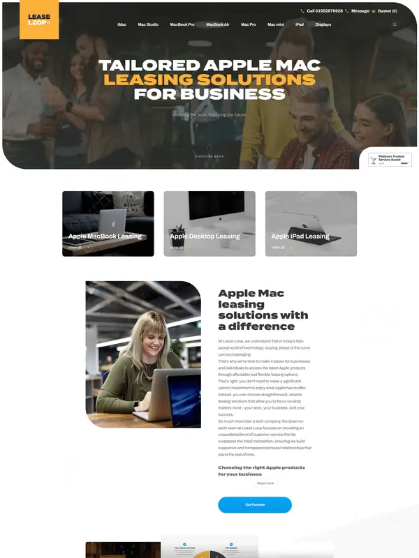 Главная Lease Loop, тематика — SaaS, цвета — Белый, Черный, Серый, стиль — Корпоративный, Минимализм, типографика — Без засечек