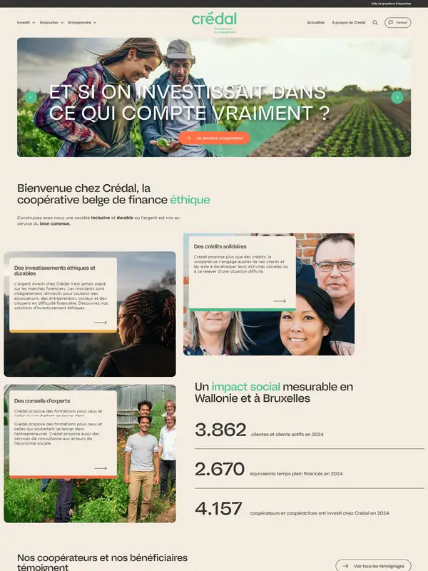 Главная Crédal, тематика — Финансы, цвета — Белый, Черный, Серый, стиль — Корпоративный, Минимализм, типографика — Без засечек