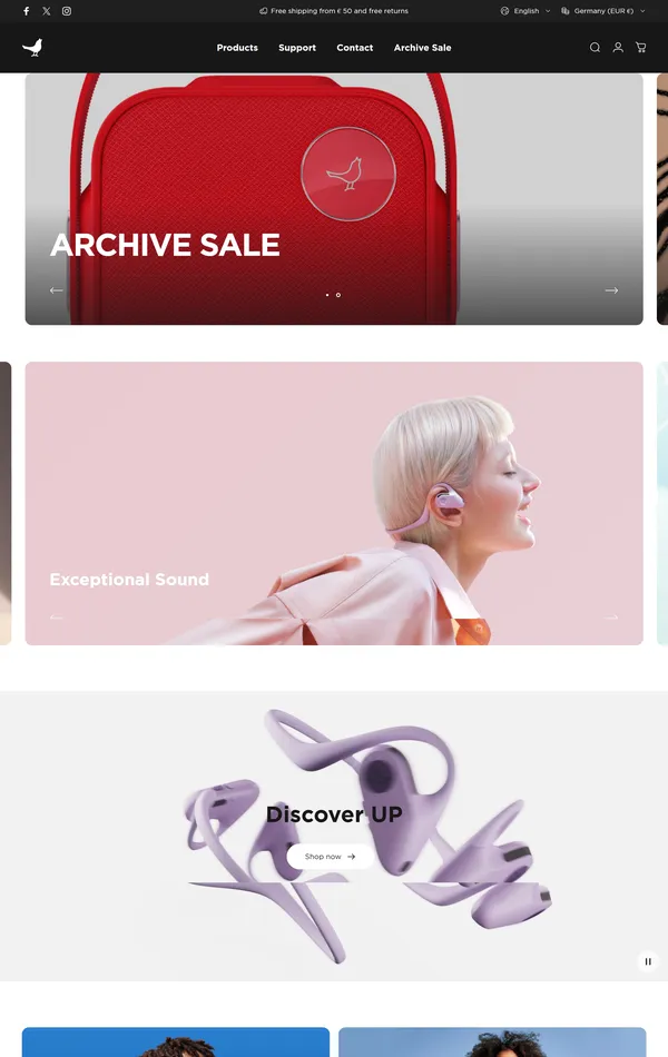 Главная Libratone, тематика — Интернет-магазин, цвета — Белый, Серый, стиль — Корпоративный, типографика — Без засечек