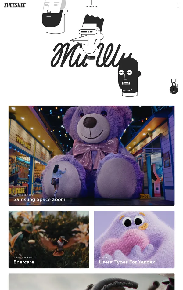 Портфолио Zheeshee, тематика — Дизайн, цвета — Белый, Черный, Серый, стиль — Фестивальный, типографика — Без засечек, Рукописные, Декоративные
