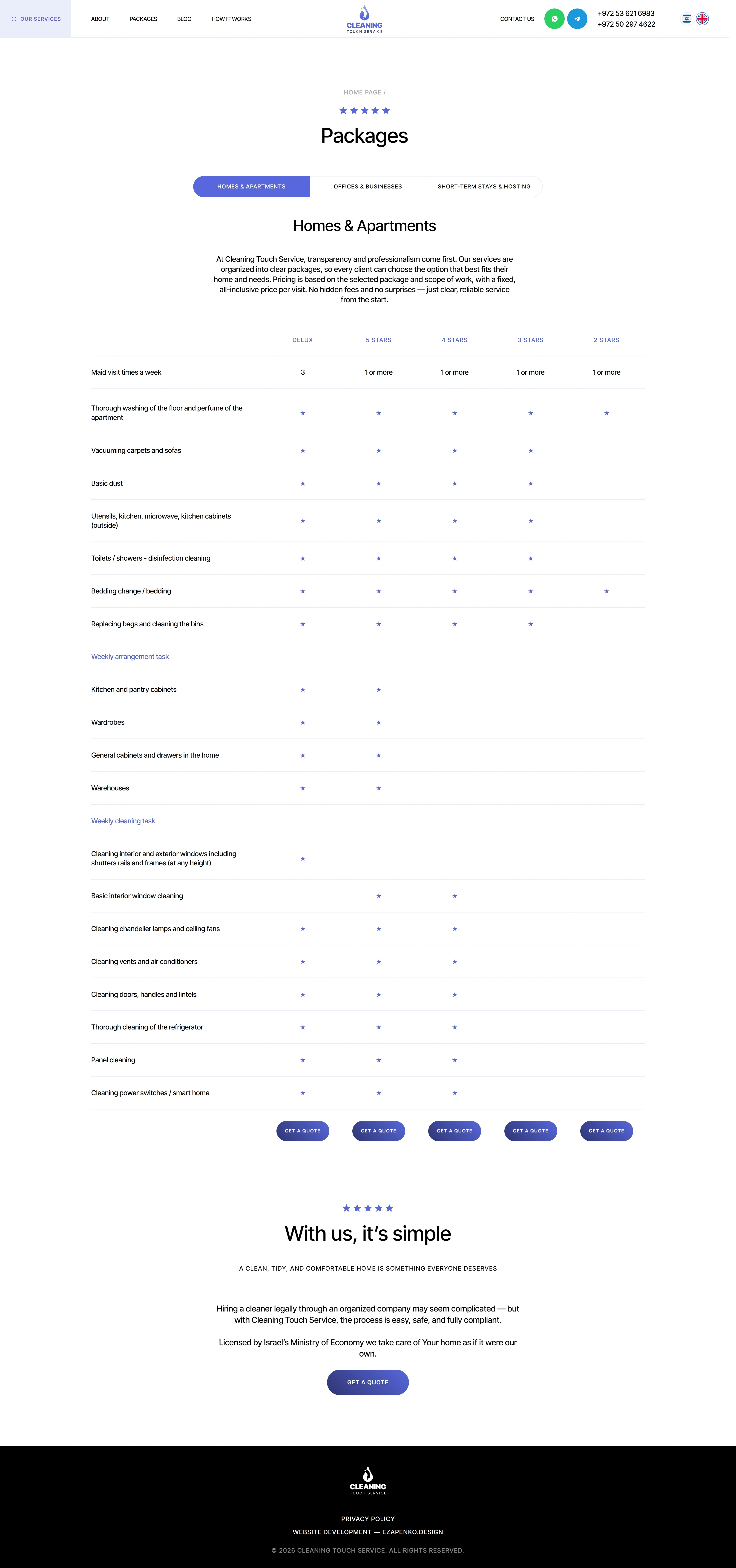 Cleaning Touch Service Цены Cleaning Touch Service, тематика — Бизнес и профессиональные услуги, цвета — Белый, Черный, стиль — Корпоративный, Минимализм, типографика — Без засечек