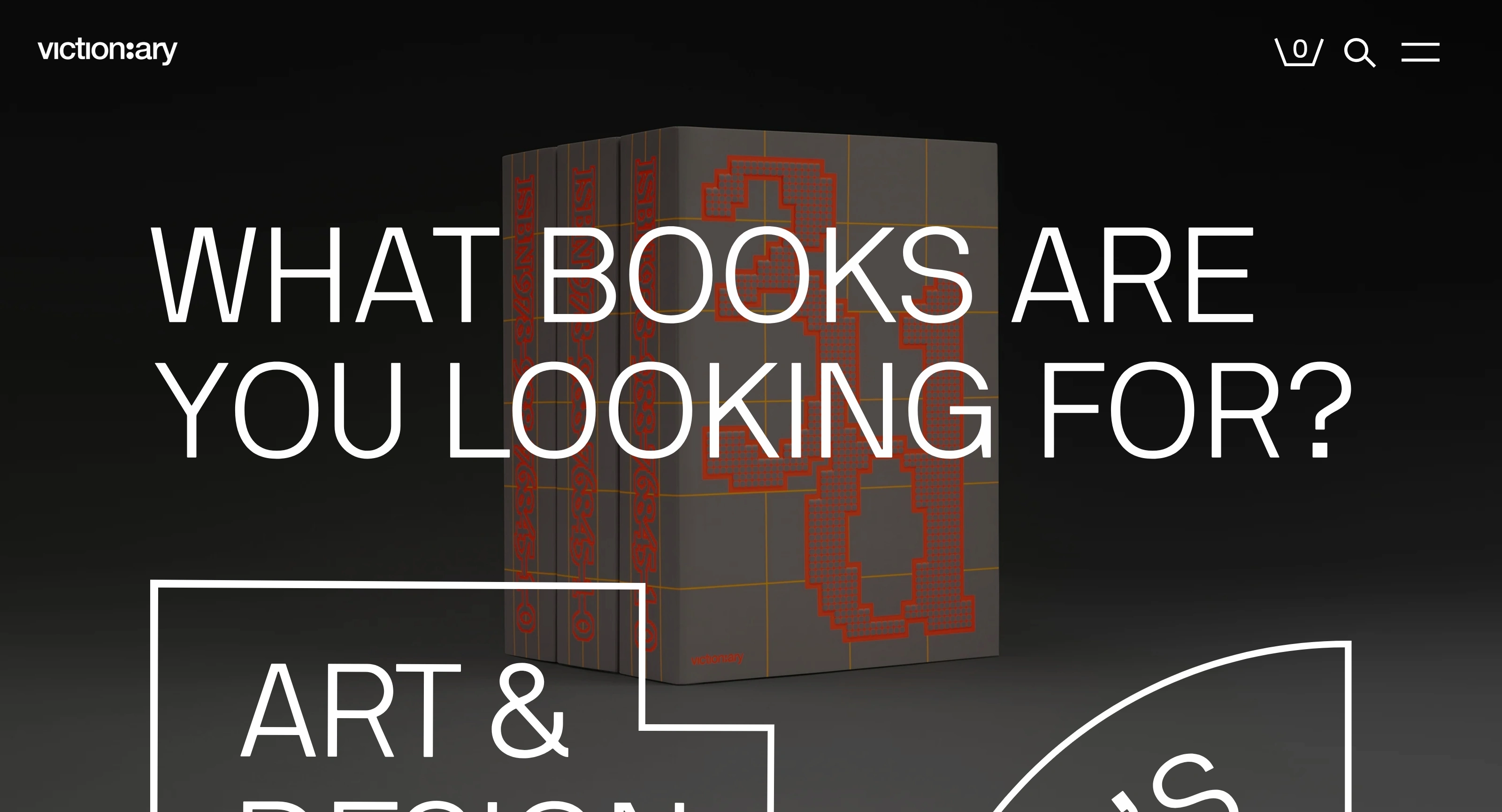 Victionary Секция «Первый экран» с сайта https://victionary.com/, тематика — Дизайн, цвета — Черный, Серый, стиль — Минимализм, Типографика, типографика — Без засечек, Декоративные