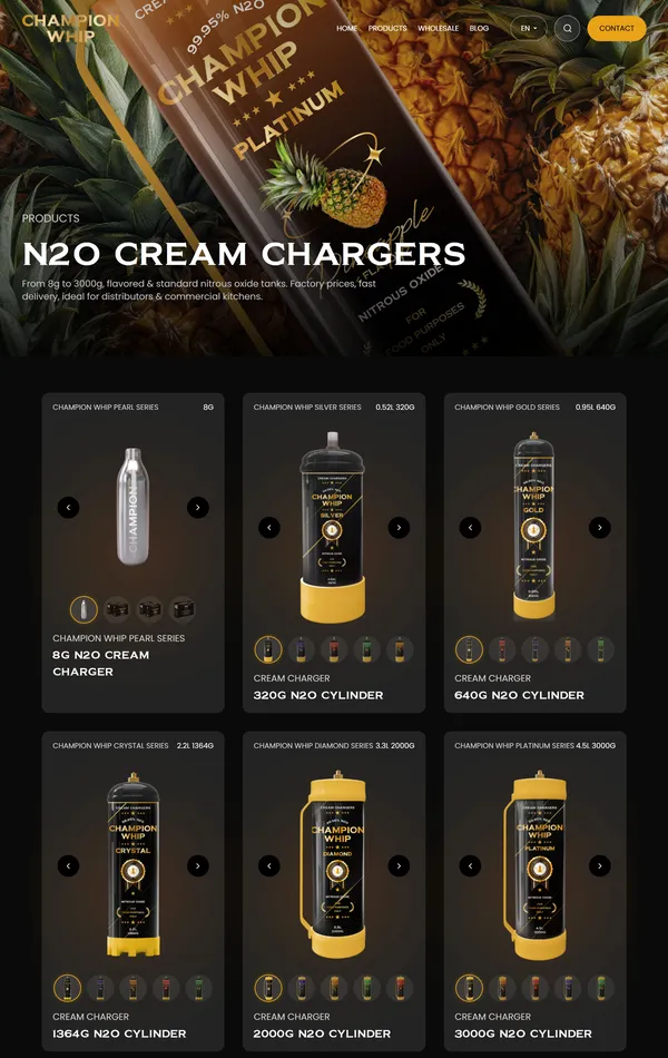 Продукт Champion Whip, тематика — Еда и напитки, цвета — Черный, стиль — Классический, Корпоративный, типографика — Без засечек