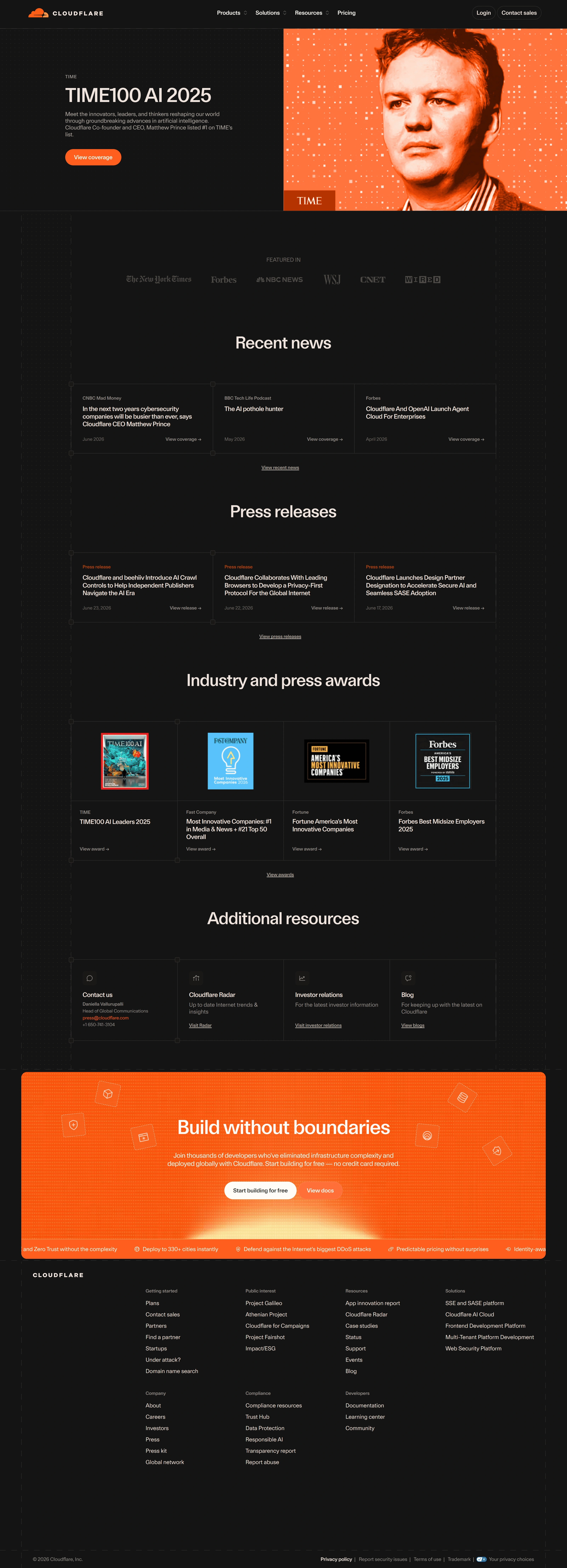 Cloudflare Новости Cloudflare, тематика — IT и программное обеспечение, цвета — Черный, Красный, стиль — Корпоративный, Минимализм, типографика — Без засечек