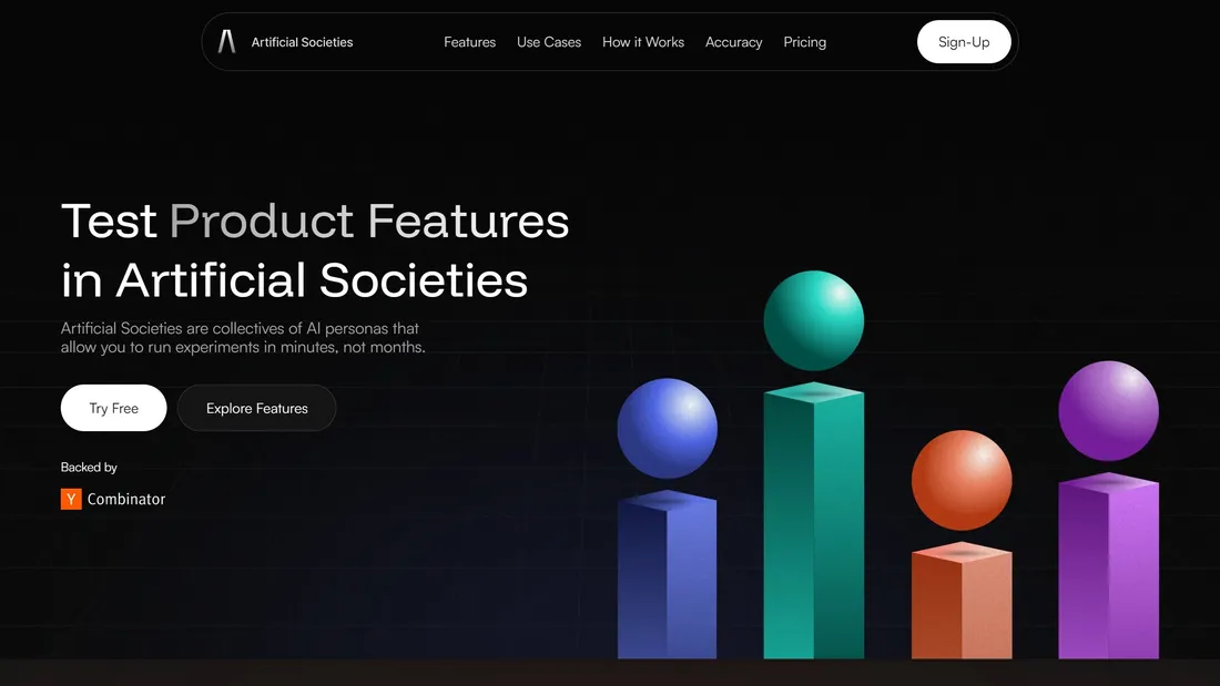 Секция «Первый экран» с сайта https://www.societies.io/, тематика — SaaS, цвета — Черный, стиль — Минимализм, Полигональный, типографика — Без засечек