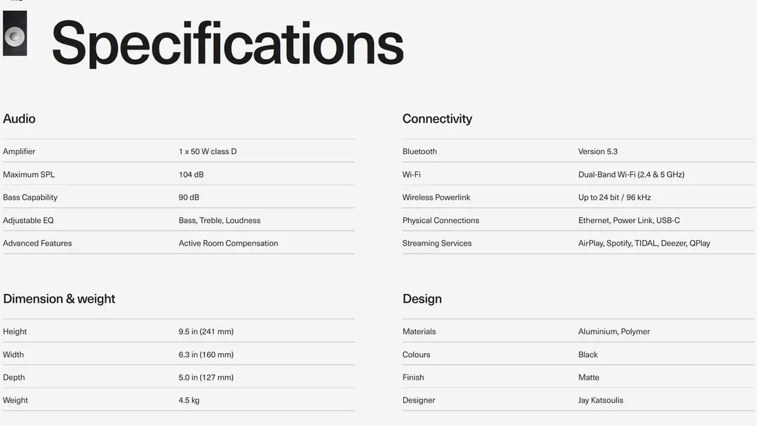 Секция «О продукте» с сайта https://nova-speaker.webflow.io/, тематика — Продукт, цвета — Белый, стиль — Минимализм, типографика — Без засечек