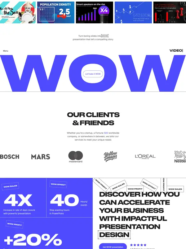 Главная WOWSLIDE, тематика — SaaS, цвета — Белый, Серый, Фиолетовый, стиль — Корпоративный, Брутализм, типографика — Без засечек, Декоративные
