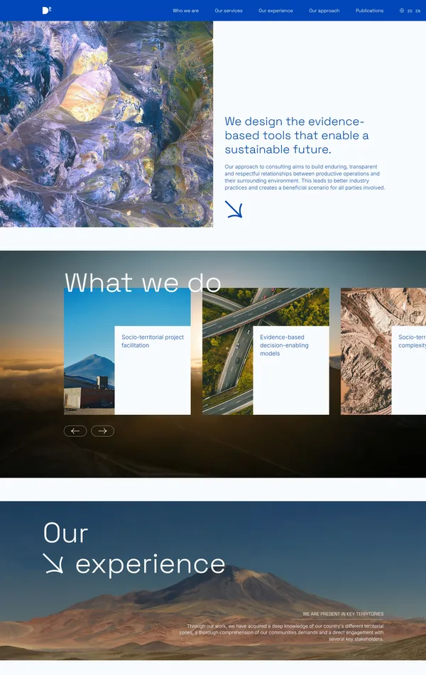 Главная Dinámica Plataforma, тематика — Другое, цвета — Белый, Серый, Синий, стиль — Корпоративный, типографика — Без засечек