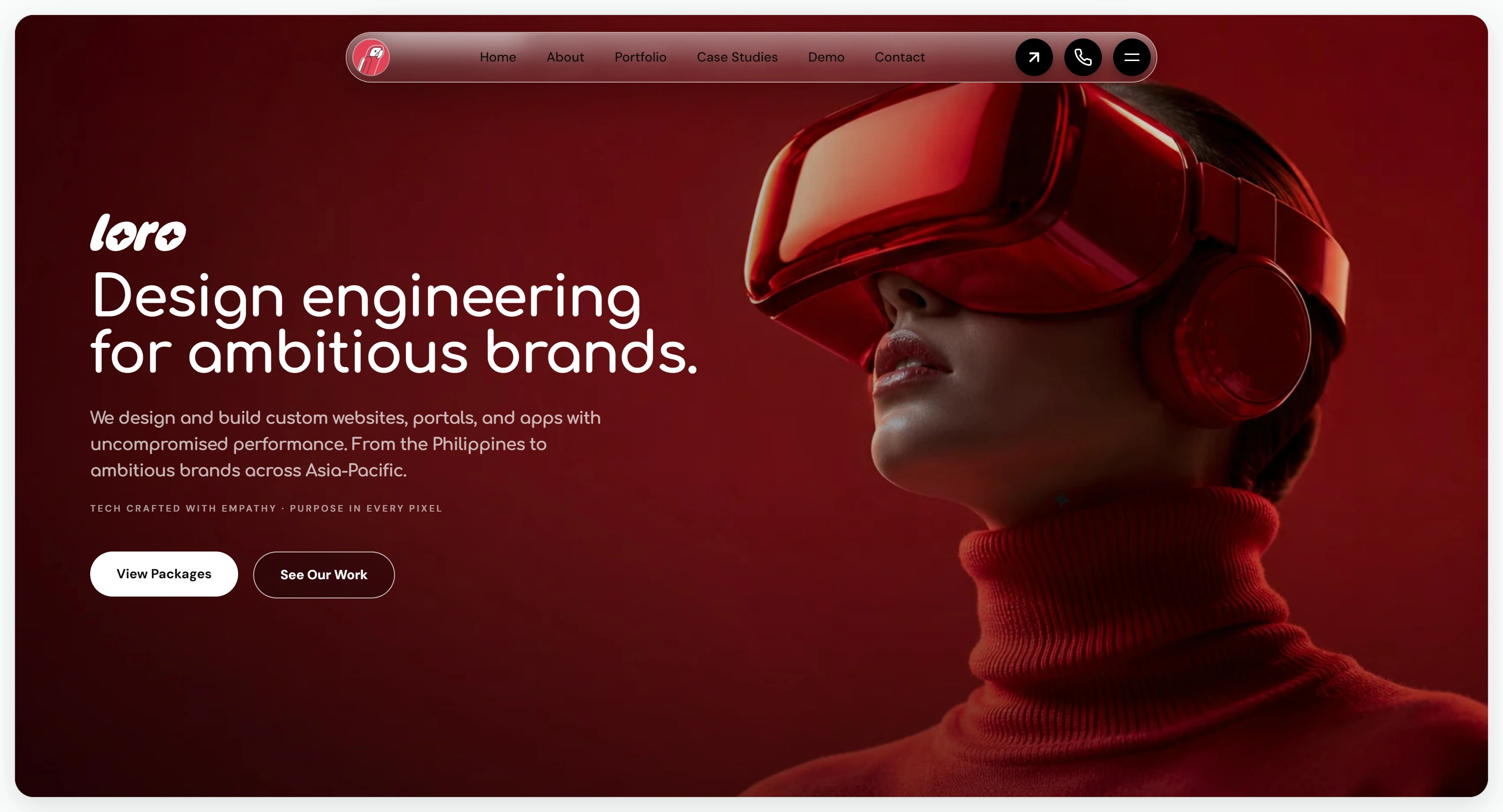 Loro Labs Секция «Первый экран» с сайта https://lorolabs.ai/, тематика — IT и программное обеспечение, цвета — Черный, Коричневый, стиль — Корпоративный, Минимализм, типографика — Без засечек, Декоративные