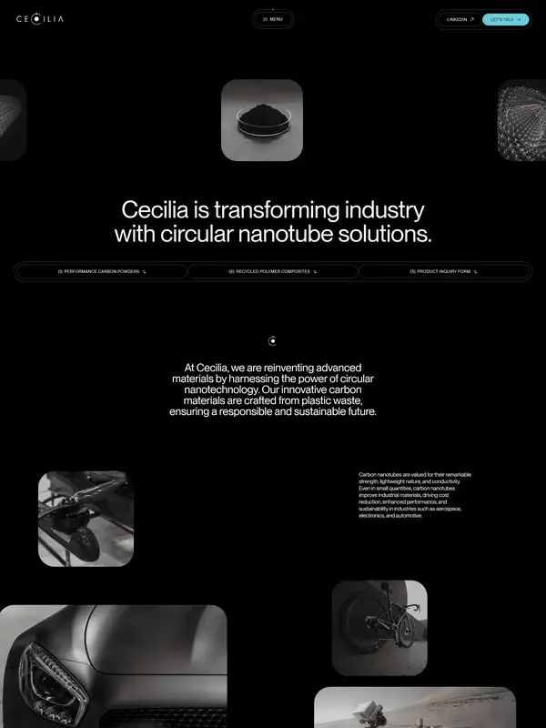 Лендинг Cecilia, тематика — Другое, цвета — Черный, стиль — Корпоративный, Минимализм, типографика — Без засечек