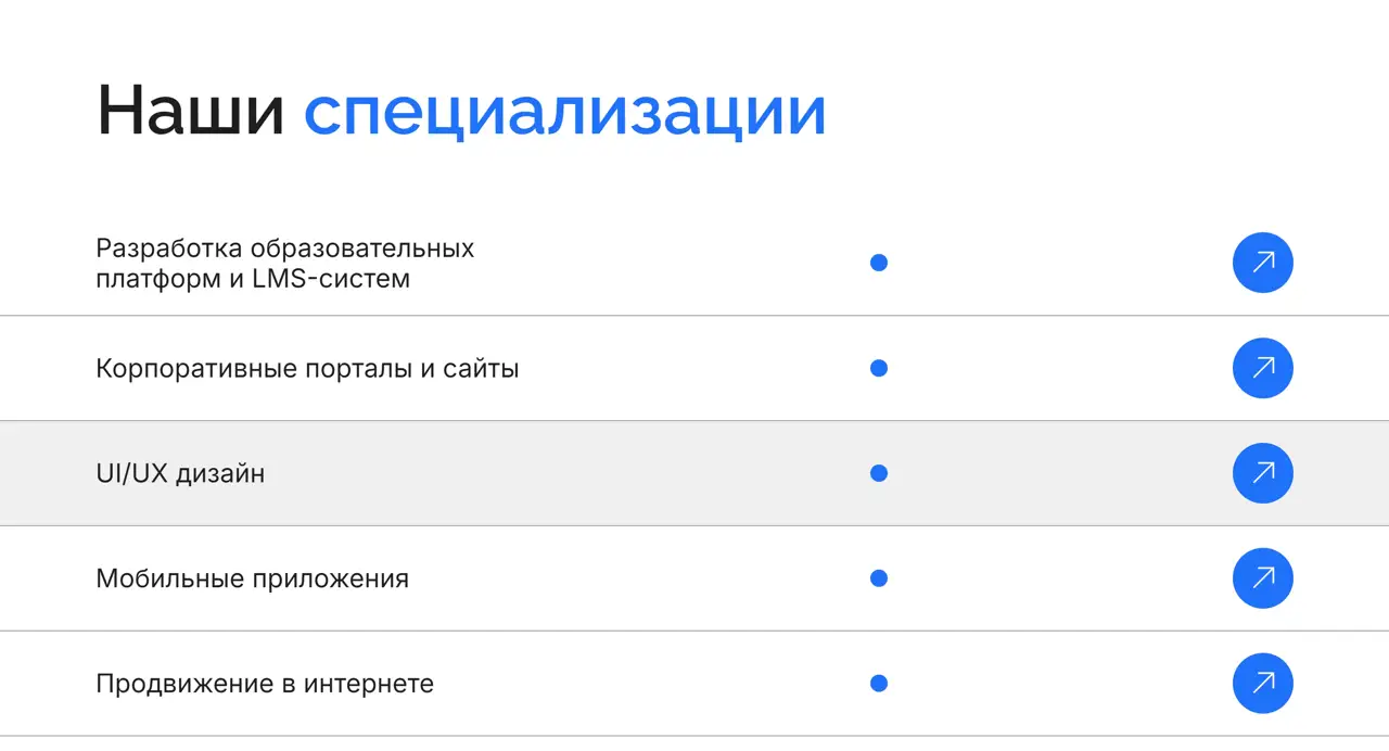 Секция «Услуги» с сайта https://web-most.ru/, тематика — IT и программное обеспечение, цвета — Белый, стиль — Корпоративный, Минимализм, типографика — Без засечек