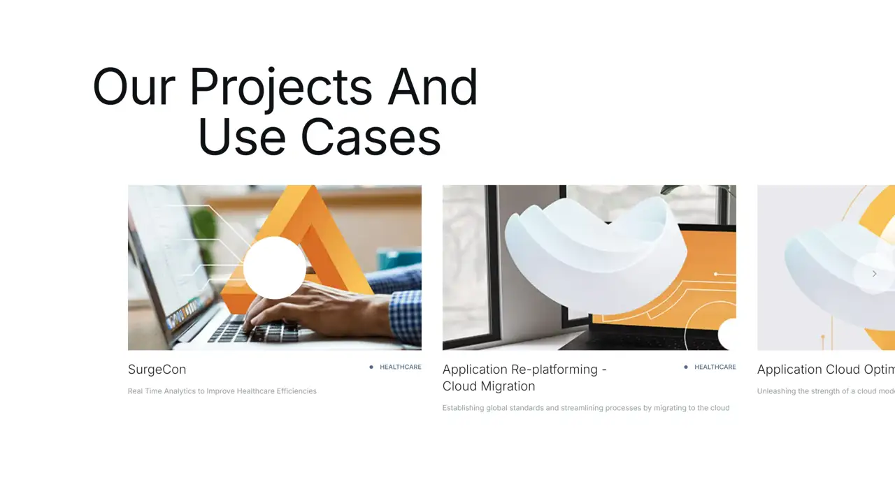 Секция «Кейсы» с сайта https://www.mobia.io/, тематика — IT и программное обеспечение, цвета — Белый, Серый, стиль — Корпоративный, Минимализм, типографика — Без засечек