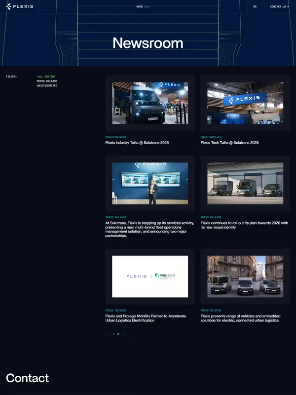 Новости Flexis, тематика — Логистика, цвета — Черный, стиль — Корпоративный, Минимализм, типографика — Без засечек