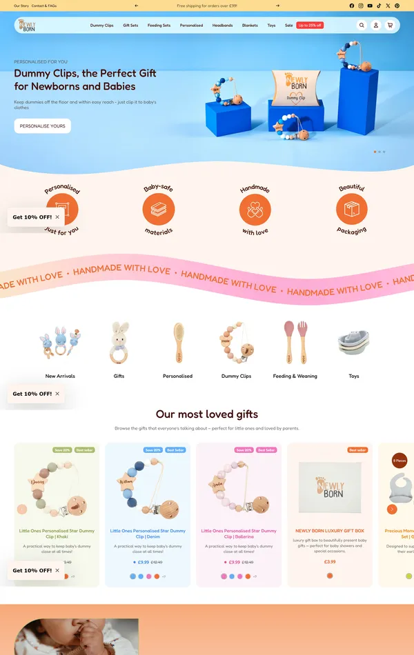 Главная Newly Born UK, тематика — Интернет-магазин, цвета — Белый, Красный, стиль — Корпоративный, Карточный, типографика — Без засечек