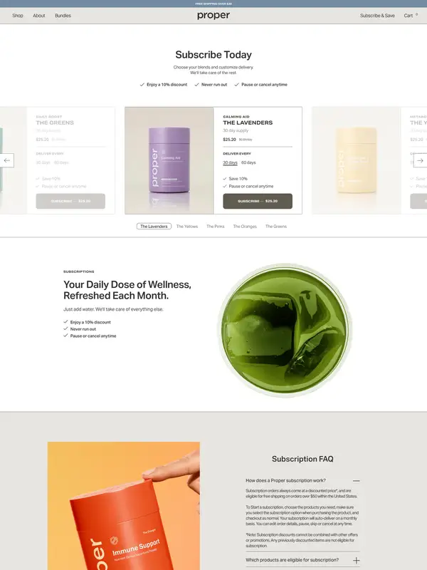 Лендинг Proper Health, тематика — Здоровье и фитнес, цвета — Белый, Черный, стиль — Корпоративный, Минимализм, типографика — Без засечек