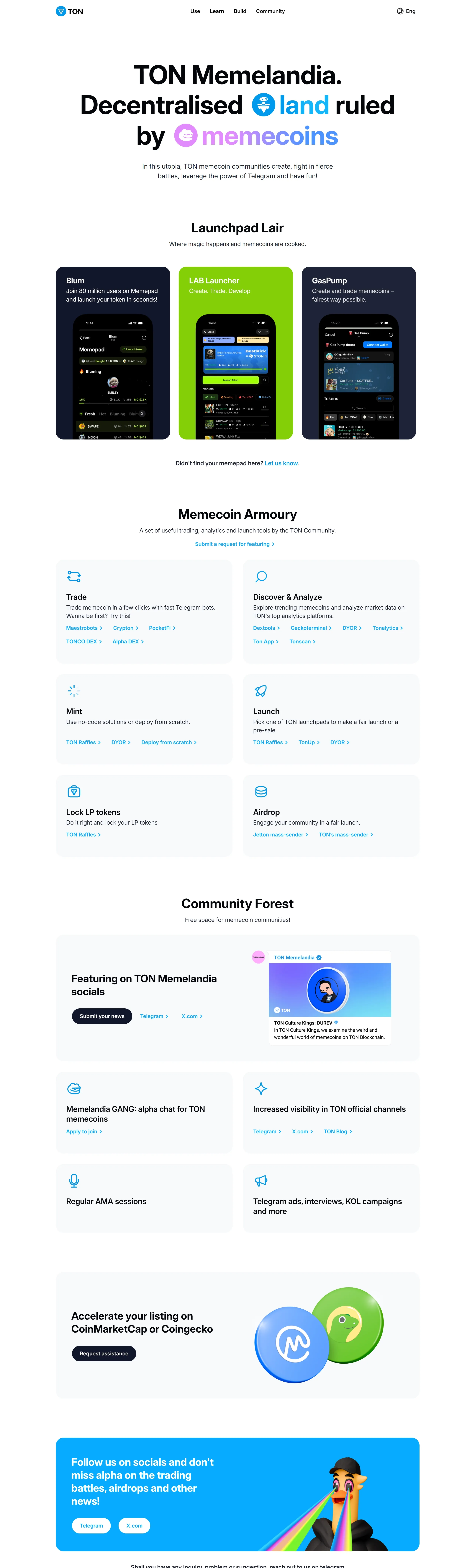 Главная TON, тематика — Крипто  и блокчейн, цвета — Белый, стиль — Корпоративный, типографика — Без засечек