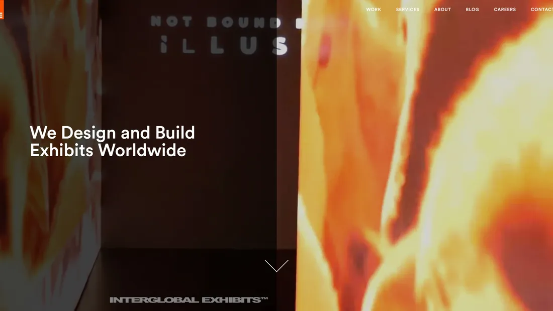 Секция «Первый экран» с сайта https://www.igegroup.com/, тематика — Дизайн, цвета — Черный, Желтый, Красный, стиль — Корпоративный, типографика — Без засечек