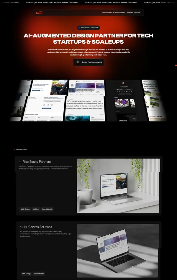 Портфолио Simetri Studio, тематика — Дизайн, цвета — Черный, Серый, стиль — Корпоративный, типографика — Без засечек