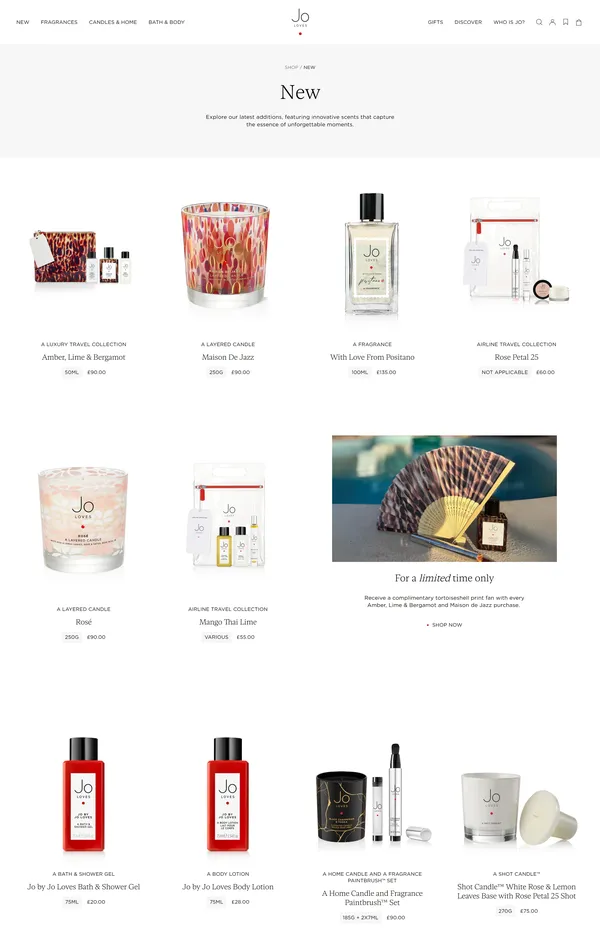 Каталог Jo Loves, тематика — Интернет-магазин, цвета — Белый, стиль — Корпоративный, Минимализм, типографика — Без засечек