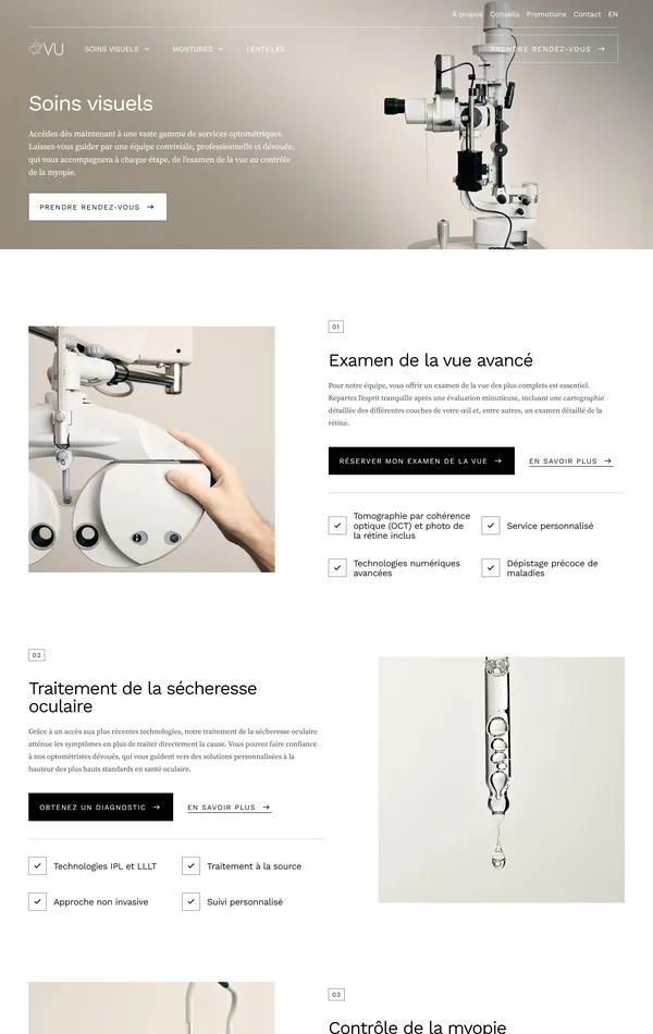 Страница о компании VU, тематика — Интернет-магазин, Здоровье и фитнес, цвета — Белый, Серый, стиль — Корпоративный, Минимализм, типографика — Без засечек